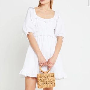 KOURT Lucia White Puff Sleeve Minidress